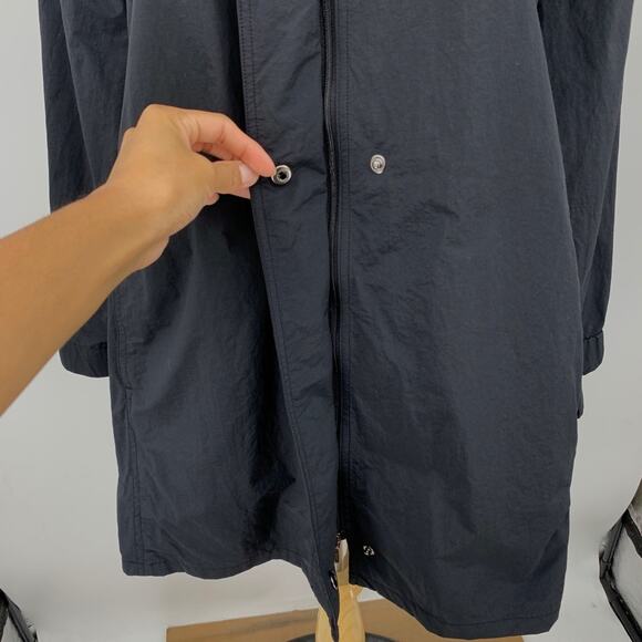 Pure Jill Jacket Womens M Medium Black Rain Zip Front Longline Hooded J. Jill - Picture 6 of 13